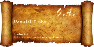 Ozvald Andor névjegykártya