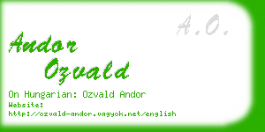 andor ozvald business card